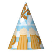 オクトーバーフェスト:ビール、プレッツェル、ソーセージパターン パーティーハット (裏面)