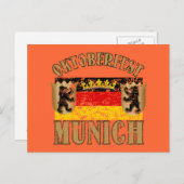 オクトーバーフェスト ミュンヘン ヴィンテージ風デザイン ポストカード (正面/裏面)