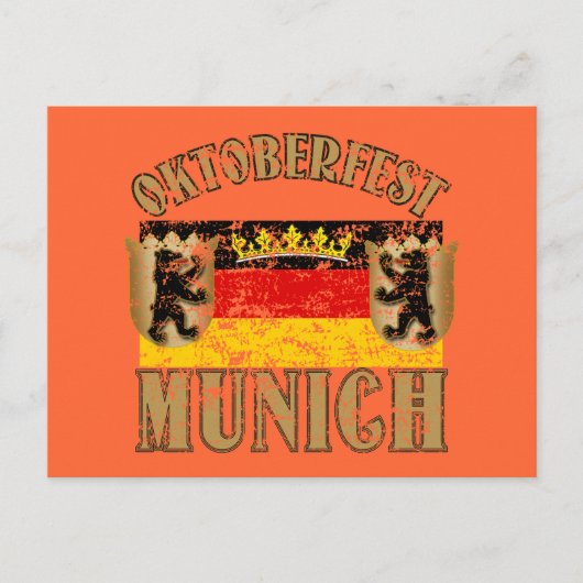 オクトーバーフェスト ミュンヘン ヴィンテージ風デザイン ポストカード (正面)