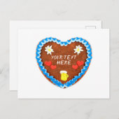 オクトーバーフェスト レブクーヘン ハート コピー用スペース付き ポストカード (正面/裏面)