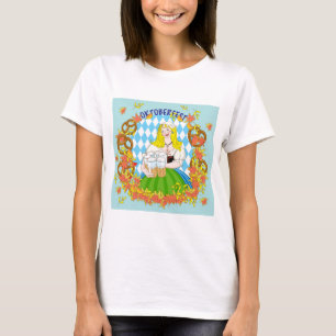 オクトーバーフェスト、女の子、ビール Tシャツ