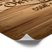 オクトーバーフェスト、木製のヴィンテージポスター ポスター (角)