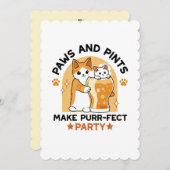 オクトーバーフェスト 猫パーティー 肉球とピント シーズンカード (正面/裏面)