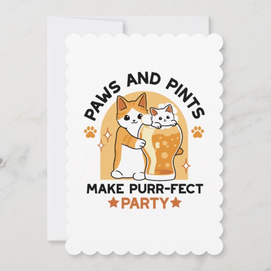 オクトーバーフェスト 猫パーティー 肉球とピント シーズンカード (正面)