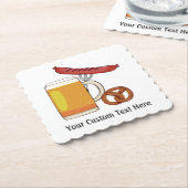 オクトーバーフェストBBQのカスタムの紙のコースター ペーパーコースター (アングル)