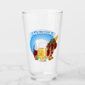 オクトーバーフェストDachshund in Alpine Hat with Beer タンブラーグラス (正面)