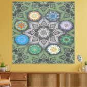 オクト光沢剤アラベスクムーア石の緑 キャンバスプリント (インサイチュ (リビング))