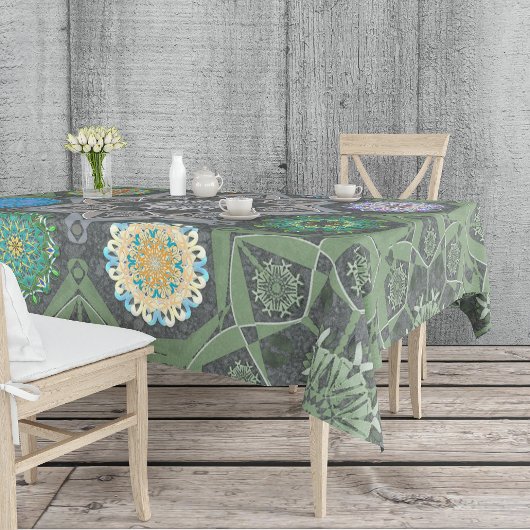 オクト光沢剤アラベスクムーア石の緑 テーブルクロス