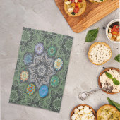 オクト光沢剤アラベスクムーア石グリーン キッチンタオル