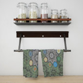 オクト光沢剤アラベスクムーア石グリーン キッチンタオル