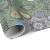 オクト光沢剤アラベスクムーア石グリーン ラッピングペーパー (ロールコーナー)