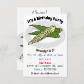 オクラの漫画イラスト 招待状 (正面/裏面)