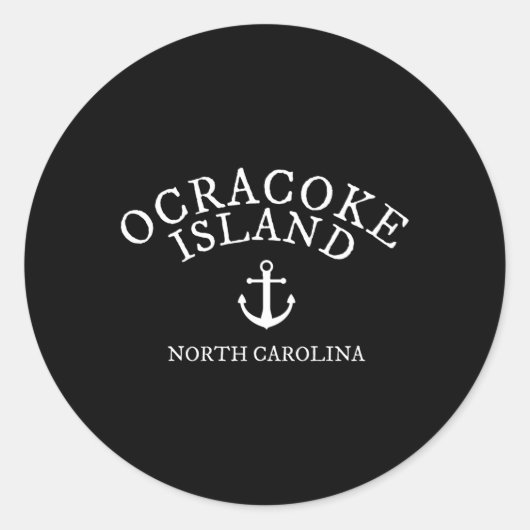 オクラコクアイランドノースカロライナ航海のテーマ ラウンドシール (正面)