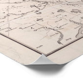 オクラコクバージニア1867アンティークの地図 ポスター (角)