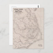 オクラコクバージニア1867アンティークの地図 ポストカード (正面/裏面)