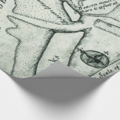 オクラコケ入り江の地図 – ブラックカードの錨(1733年) ラッピングペーパー (コーナー)