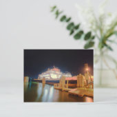 オクラコケ島の銀のレイクフェリー船 ポストカード (スタンド正面)