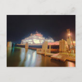 オクラコケ島の銀のレイクフェリー船 ポストカード (正面)