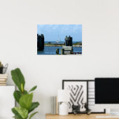 オクラコケ離れ島の帆船のシルバーレイク ポスター (ホームオフィス)