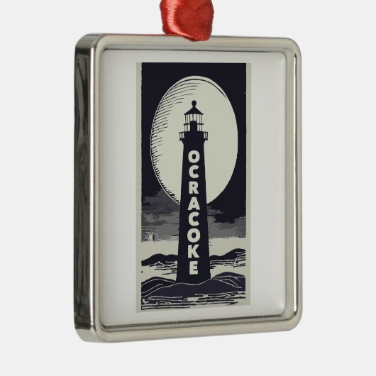 オクラコークライトハウスノースカロライナ月 メタルオーナメント (右)