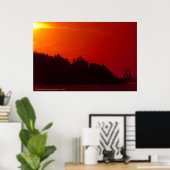 オクラコーク島サンセットセイル ポスター (ホームオフィス)