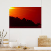 オクラコーク島サンセットセイル ポスター (キッチン)