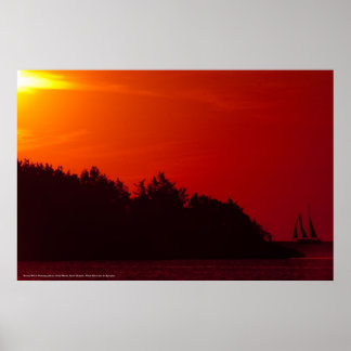 オクラコーク島サンセットセイル ポスター