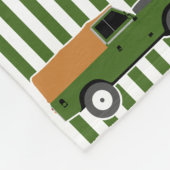 オクラシックリーブグリーンソフトトップシリーズ3ランドローバー フリースブランケット (角)