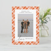 オクラシックレンジタータンチェックプレイドラブクリスマスフォト シーズンカード (スタンド正面)