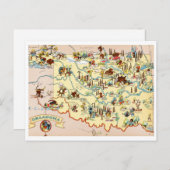 オクラホマおもしろいの地図 ポストカード (正面/裏面)