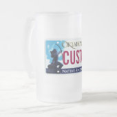 オクラホマのナンバープレートのマグ フロストグラスビールジョッキ (正面左)