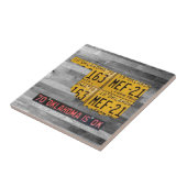 オクラホマのナンバープレートの地図のセラミックタイル タイル (側面)