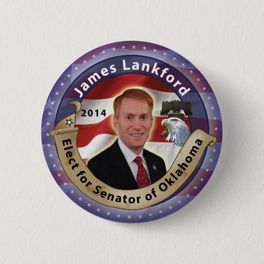 オクラホマの上院議員のためのジェームスLankfordを選んで下さい 缶バッジ (正面)