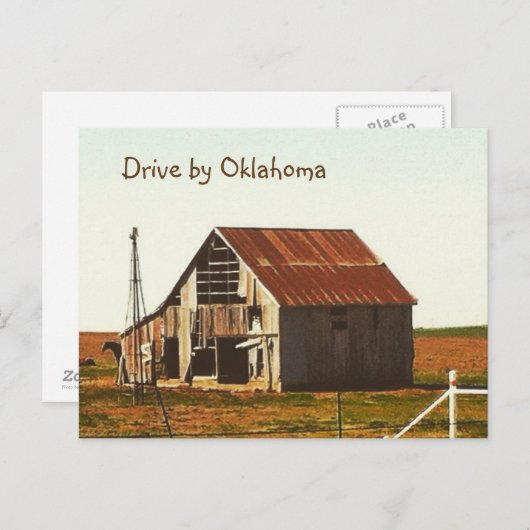 オクラホマの古びた納屋のポストカード ポストカード (正面/裏面)