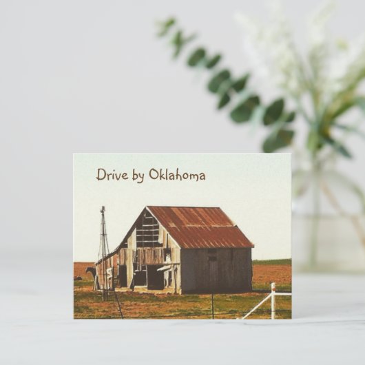 オクラホマの古びた納屋のポストカード ポストカード (スタンド正面)