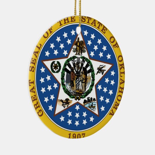 オクラホマの州のシールアメリカ共和国の記号の旗 セラミックオーナメント (右)