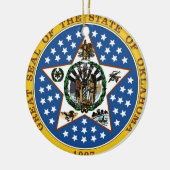 オクラホマの州のシールアメリカ共和国の記号の旗 セラミックオーナメント (左)