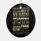 オクラホマの州のタイポグラフィの芸術のオクラホマシティー セラミックオーナメント (左)