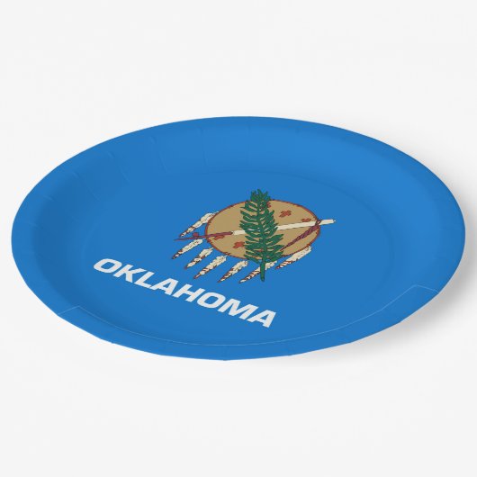 オクラホマの州の旗のデザイン ペーパープレート (アングル)