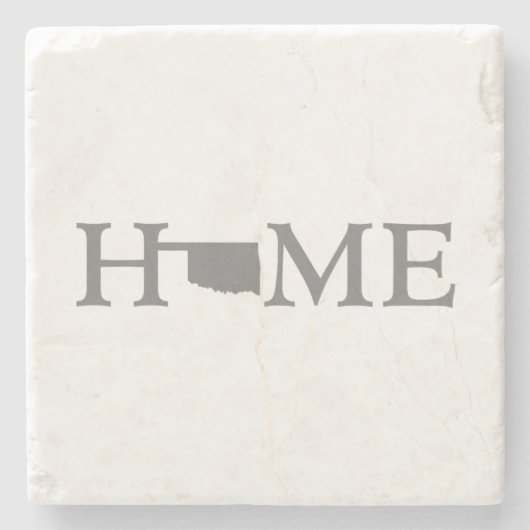 オクラホマの形状の手紙ホームオクラホマンワードアート ストーンコースター (正面)