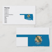 オクラホマの旗の地図 名刺 (正面/裏面)