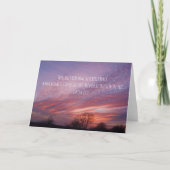 オクラホマの日没と木と聖書の詩 カード (正面)