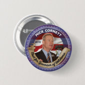 オクラホマの知事のためのミックCornettを選んで下さい 缶バッジ (正面&裏面)