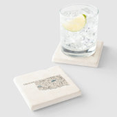 オクラホマアンティーク写真マップヴィンテージ州グラフ ストーンコースター (横)