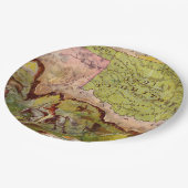 オクラホマインディアンテリトリ画像ヴィンテージマップ ペーパープレート (アングル)