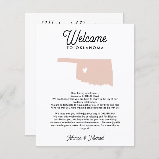 オクラホマウェルカムレター&旅程ANY COLOR (正面/裏面)