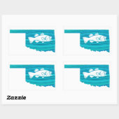 オクラホマウェーブ魚釣り 長方形シール (シート)