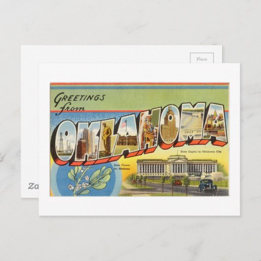 オクラホマカラフル州からのヴィンテージの挨拶 ポストカード (正面/裏面)
