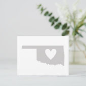 オクラホマグレー州マップシェイプ(ハート切り出し) ポストカード (スタンド正面)