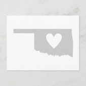 オクラホマグレー州マップシェイプ(ハート切り出し) ポストカード (正面)